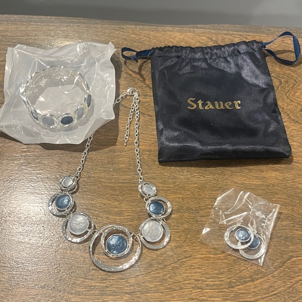 Silver and Blue Jewelry Set